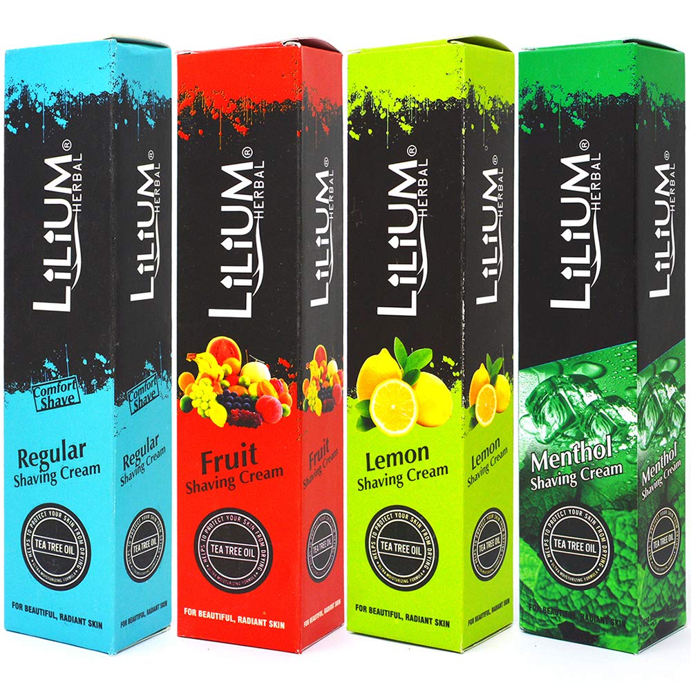 Lilium Fruit, Lemon, Regular & Menthol Shaving Cream 120g Each