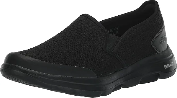 Skechers Men's Gowalk 5-Elastic Stretch Athletic Slip-on Casual Loafer Walking Shoe Sneaker, Black, 7