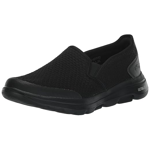 Skechers mens Gowalk 5 - Elastic Stretch Athletic Slip-on Casual Loafer Walking Shoe Sneaker, Black, 9.5 X-Wide US