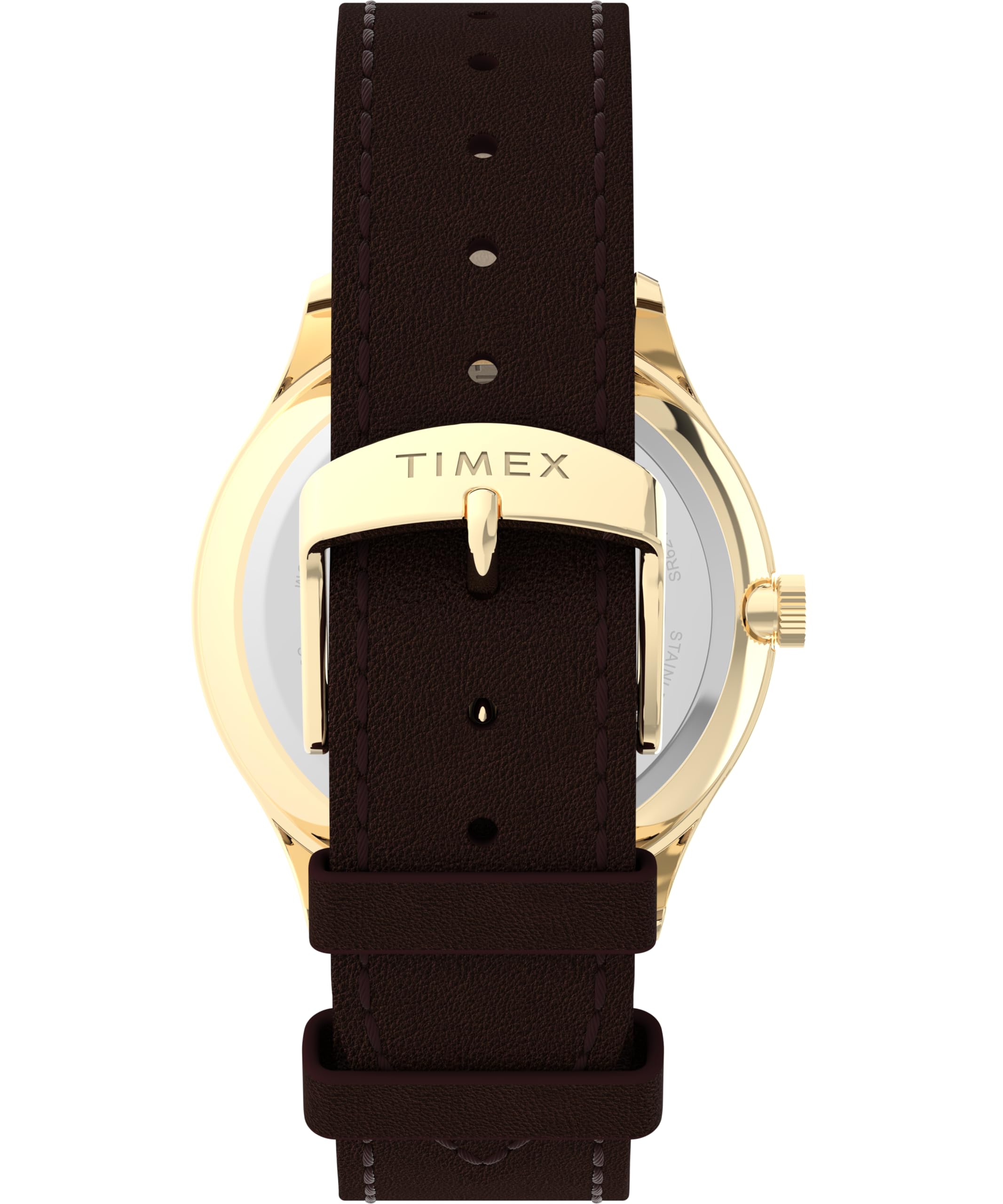 Timex Easy Reader Zegarek męski 40 mm – brązowy skórzany pasek kremowa tarcza koperta w kolorze złotym TW2W68400