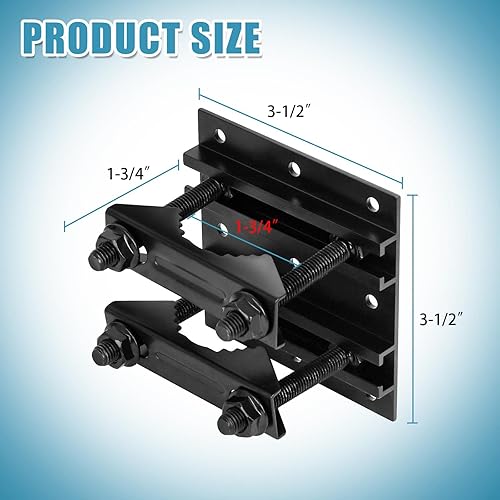Miniatura 3 de Soporte de montaje para tubos de poste, 2 paquetes de soporte de montaje solar ajustable, gancho de valla compatible con postes redondos, cuadrados,