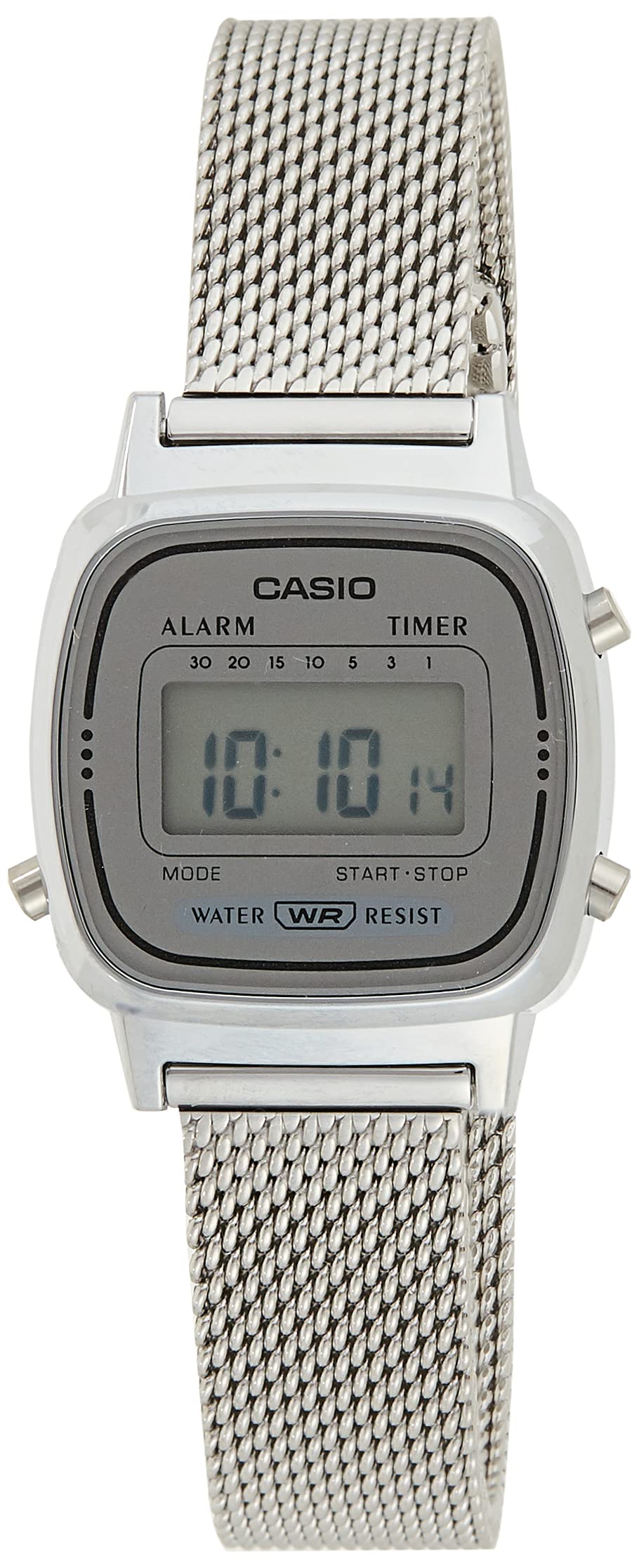 Casio LA670WEM-7D Stainless Steel Mesh Band Ladies Watch Digital LA670 + Gift