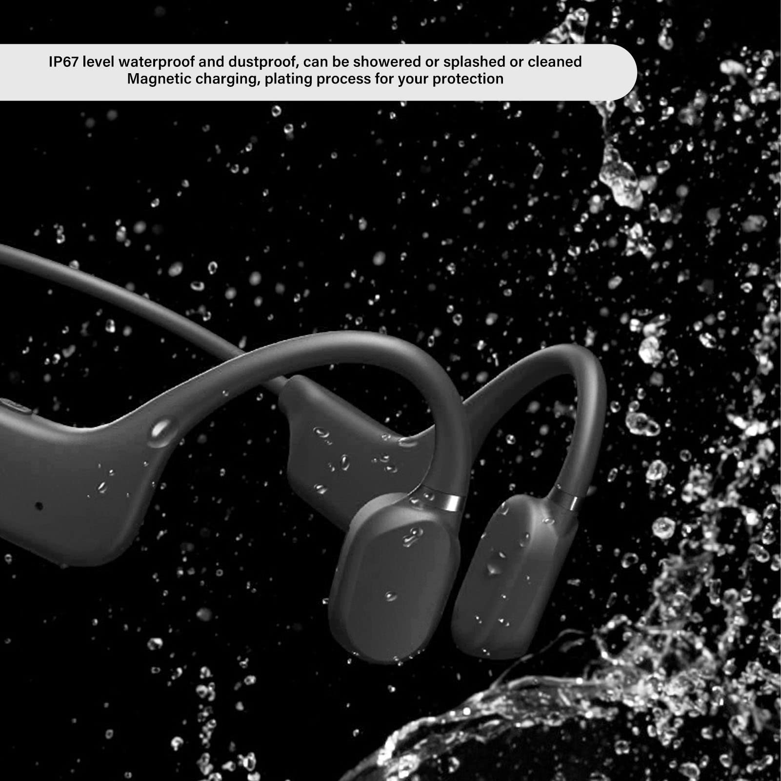 lyrlody Auriculares de Conducción Ósea, IP67 Impermeables ASP Tech