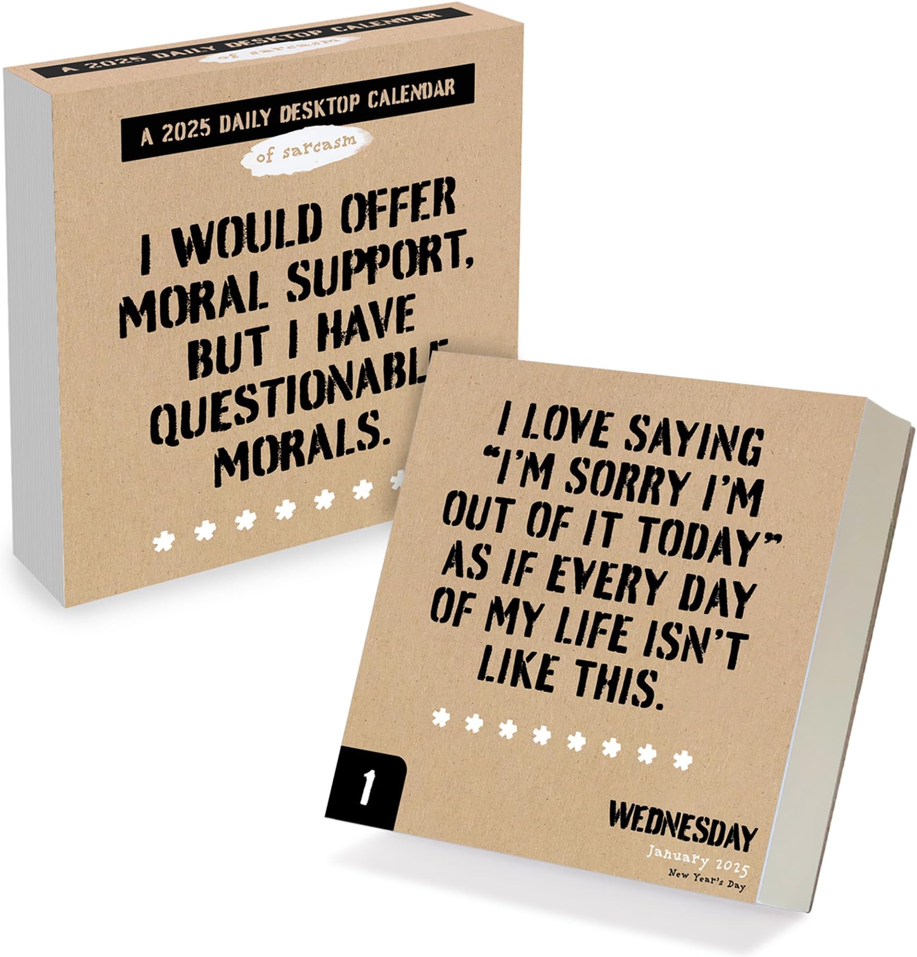 TF PUBLISHING 2025 Anti Affirmations/Daily Sarcasm Daily Desktop Calendar | Home and Office Organization | Full-Color Easy Tear-Off Pages | Attached Fold-Out Cardboard Easel for Desks | 5.25” x 5.25”