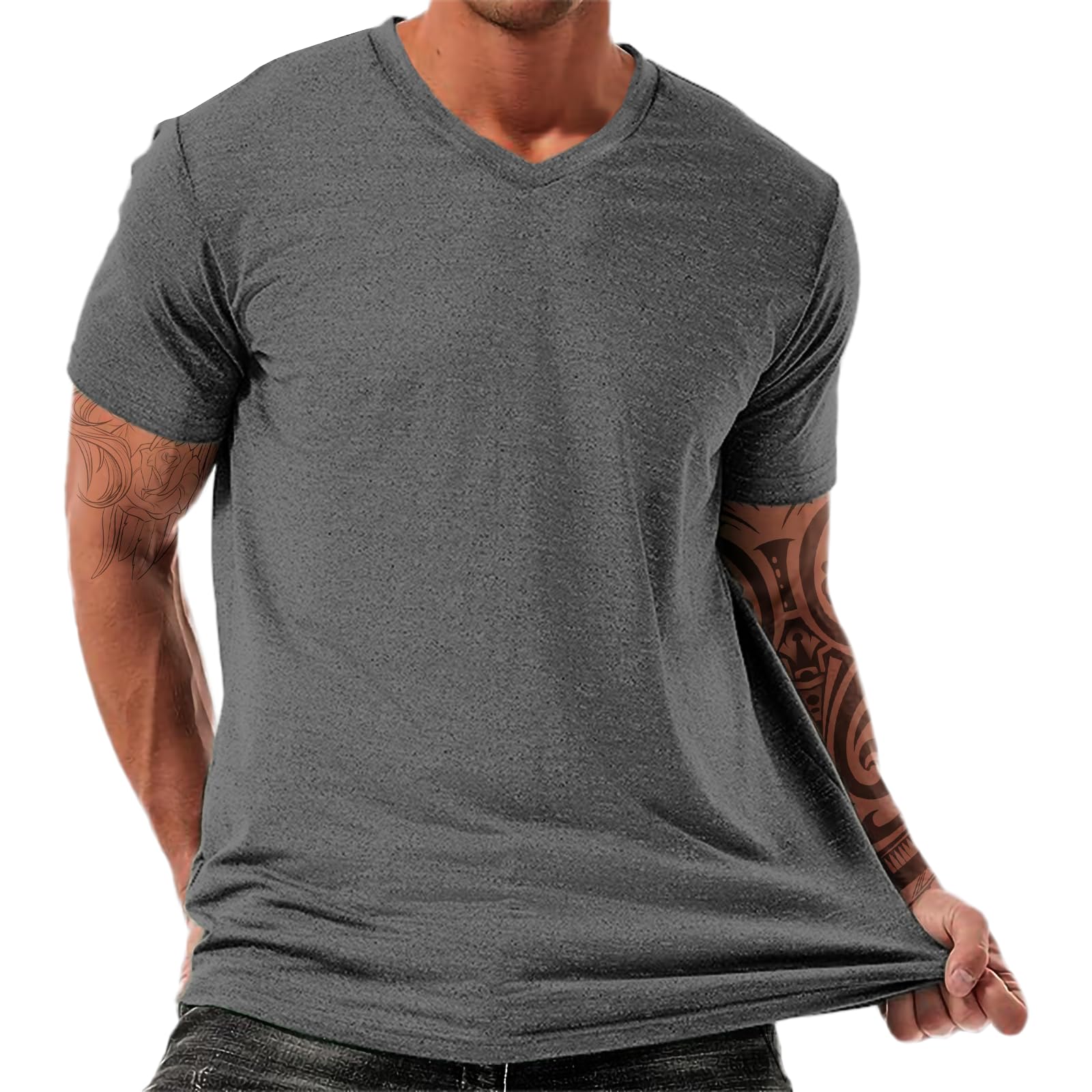 Breathable Gym Tshirts for Men Short Sleeves Oversized Fishing Shirt Casual Basic Tops Midweight Summer Beach Tops
