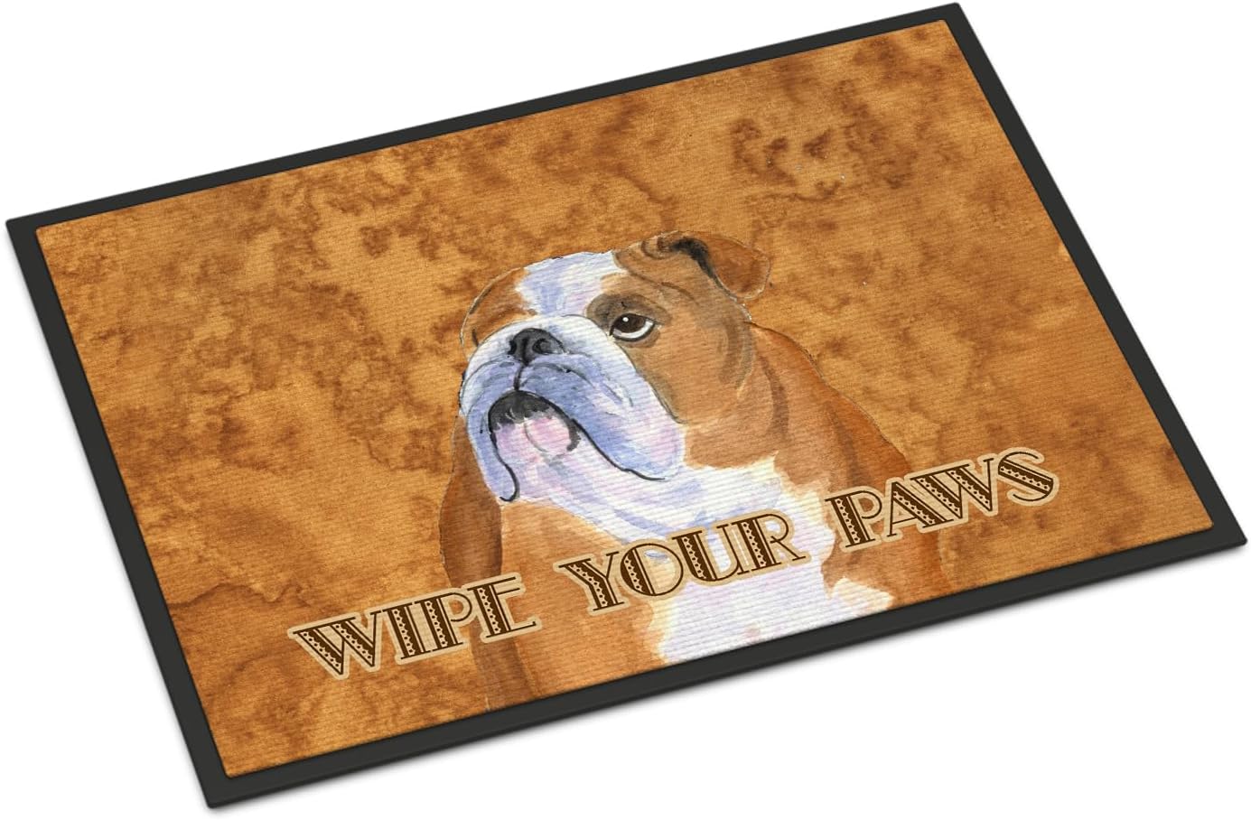 Caroline's Treasures SS4893MAT Bulldog English Wipe Your Paws Doormat 18x27 Front Door Mat Indoor Outdoor Rugs for Entryway, Non Slip Washable Low Pile, 18H X 27W