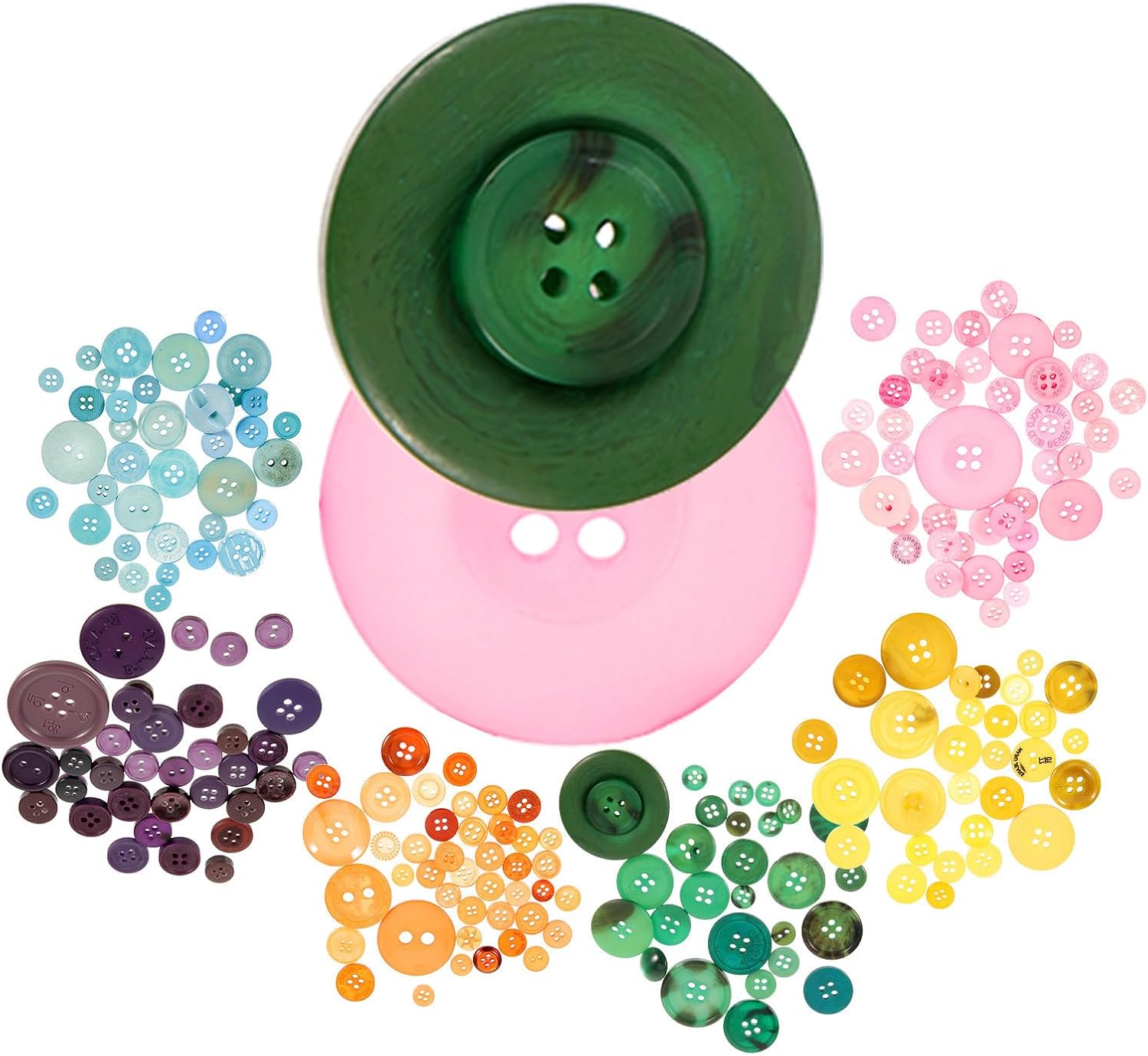 6 Packs Resin Sewing Buttons for Crafts and Shirt Replacement Set