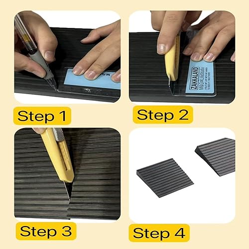 Miniatura 4 de Rampa de umbral de goma sólida de 0.6 pulgadas, 5.5 pulgadas de ancho, rampa antideslizante para sillas de ruedas para puertas de baño, escaleras,