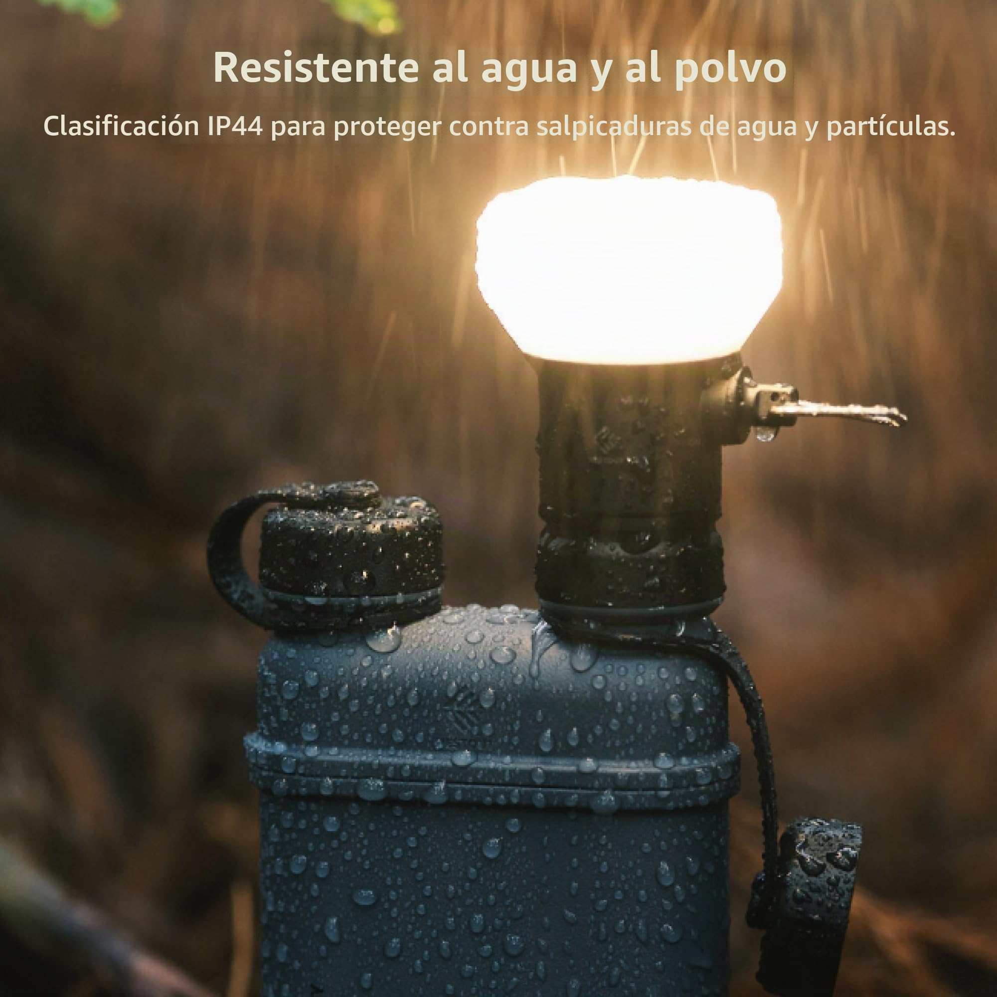 ELECOM NESTOUT - Linterna LED para acampar al aire libre con mini trípode, luz LED suave regulable alimentada por USB, IP44, resistente al agua, al polvo, 10-350 lúmenes, lámpara portátil para banco