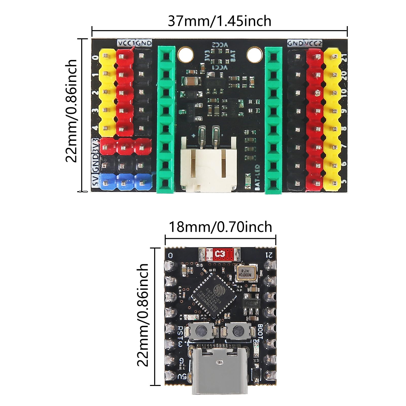 Arduino Development Kits & Boards ESP32-C3 Super Mini WiFi & Bluetooth Development Board - 4MB Flash, USB-C, Arduino Compatible Esp32 Board