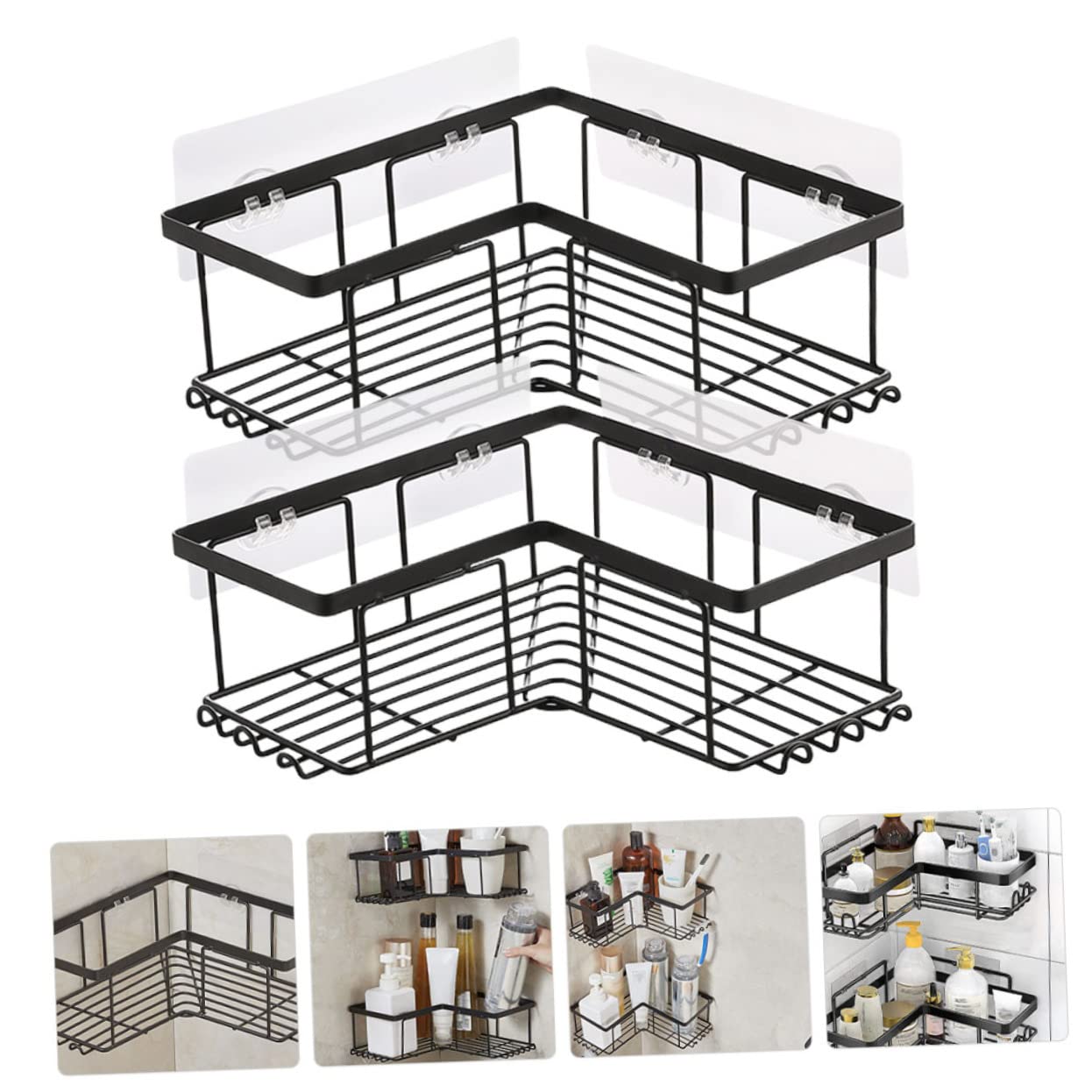 2pezzi Doccia Organizer Mensole Per Doccia Angolare Mensole Nere Per Organizer Angolare Per Mensole Per Per Piccola Mensole Mensole