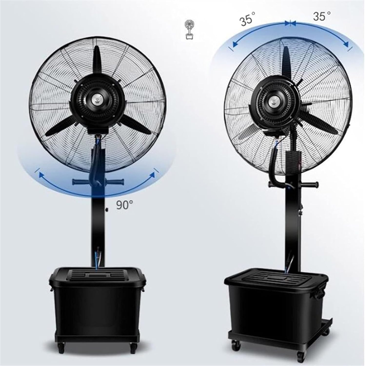 Misting Fan for Indoor & Outdoor Commercial Pedestal Floor Fan, Oscillating Cooling Mist Fan for Patio, Backyard, Garage, Gym