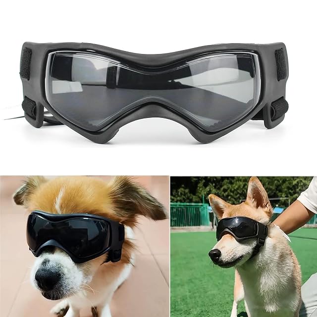 Gafas de sol para mascotas, protección UV, correa ajustable, resistente al viento, a prueba de nieve