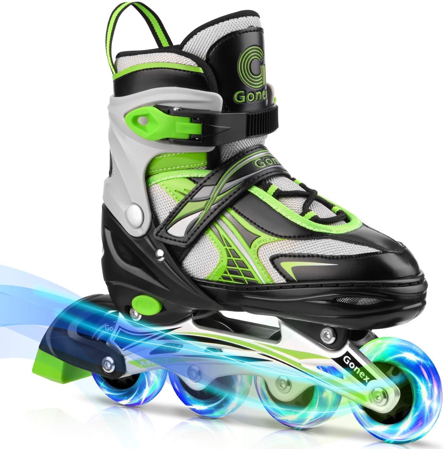 Gonex Size M Inline Skates with Elbow Pads Knee Pads and Wrist Guards for Girls Boys Kids : Sports & Outdoors