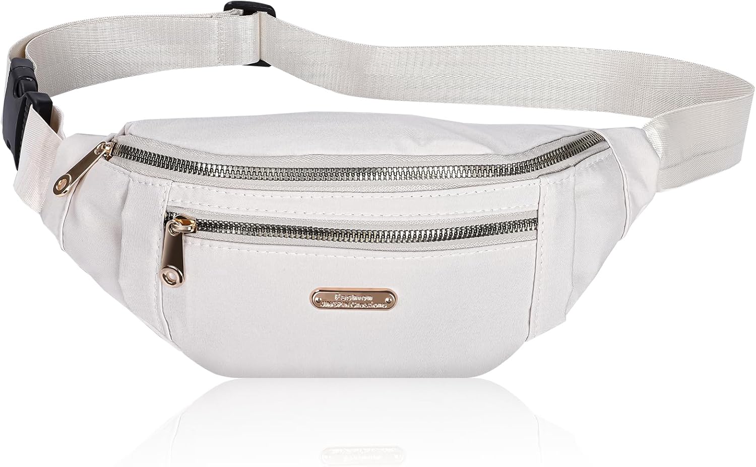 White Fashionable Bum Bag Fanny Pack for Women Men Lightweight Waist