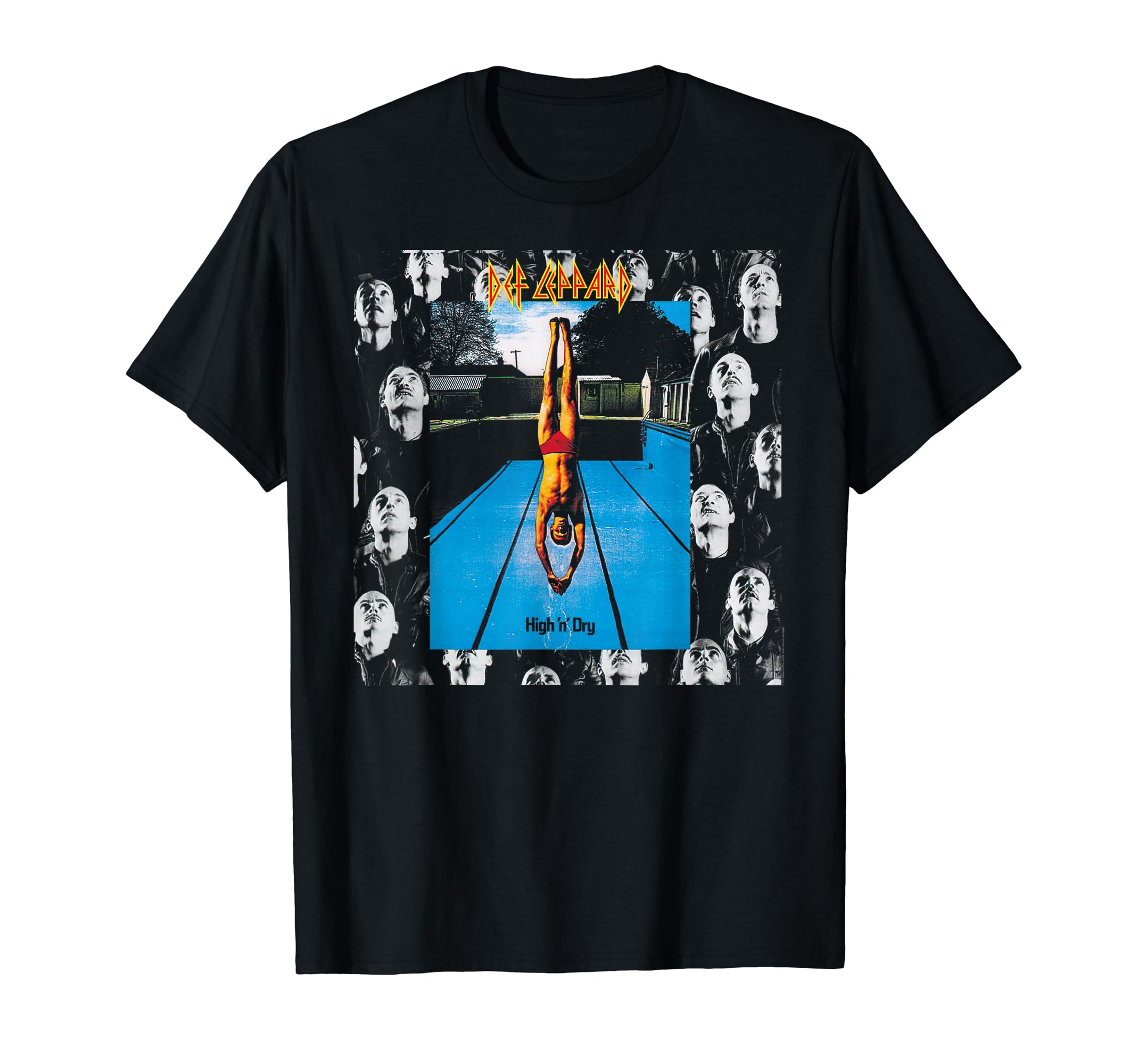 Def Leppard 青系 Tシャツ　Mサイズ Def Leppard Men's & Big Men's Oversized Graphic Tee, Sizes