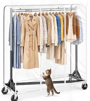 HOKEEPER Z Rack for Clothes with Cover Load 500 LBS with Display Arms