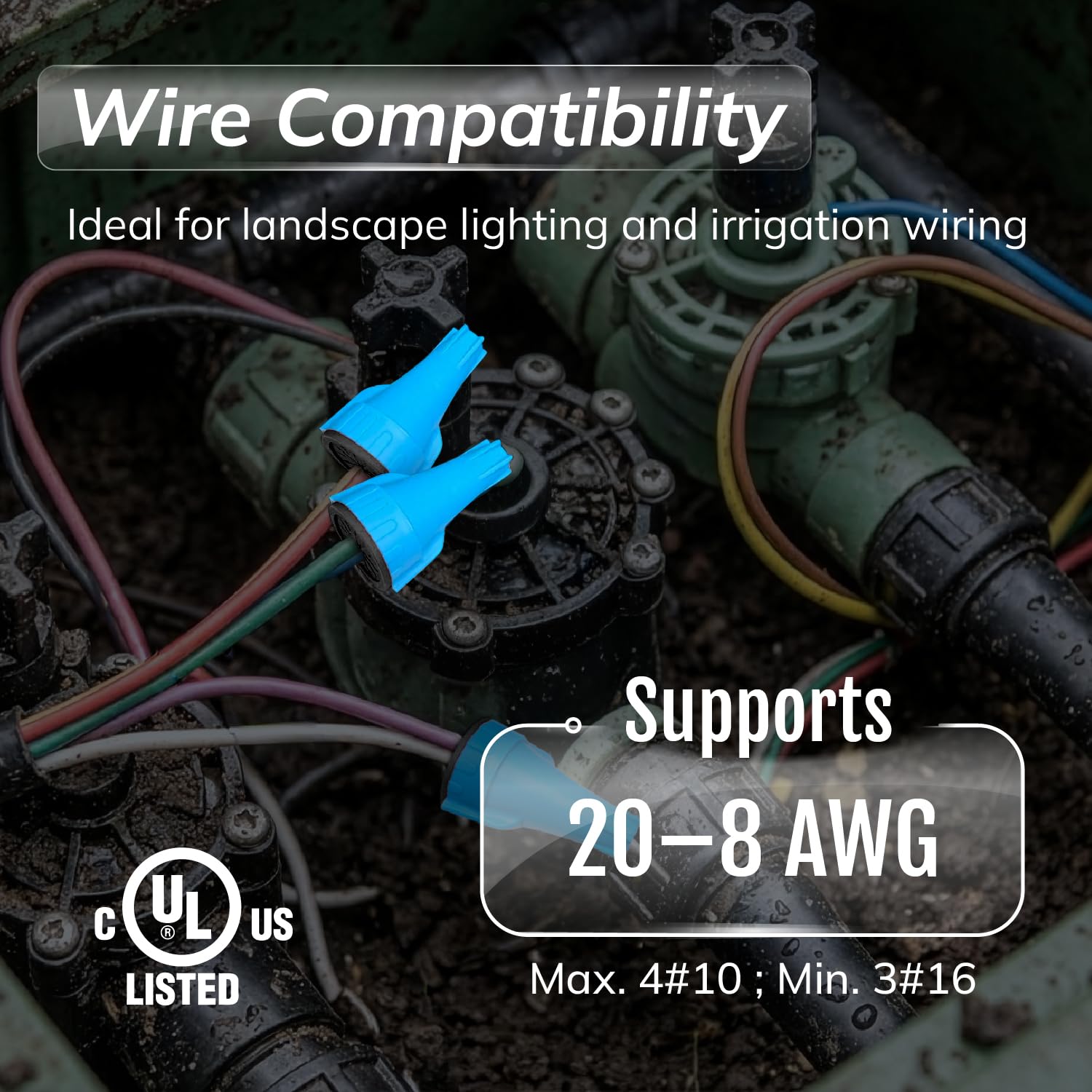 ZONE INDUSTRY CORP - Dadi per cavi impermeabili, riempiti in silicone, UL 486G, per luoghi umidi, bagnati e diretti per seppellire i connettori elettrici per illuminazione e irrigazione paesaggistica