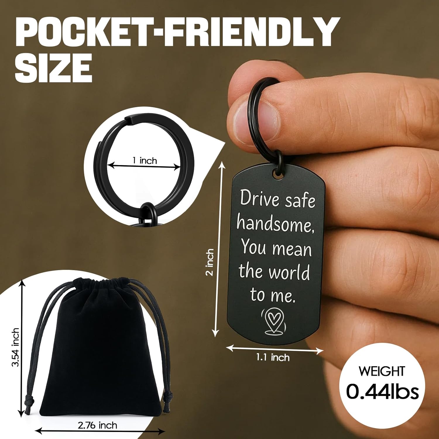 Drive Safe Handsome Keychain for Boyfriend, Husband or Father – Romantic Driving Reminder & Practical Gift | Show Love and Care on Christmas, Birthday, Valentine’s Day, Father’s Day or Anniversary