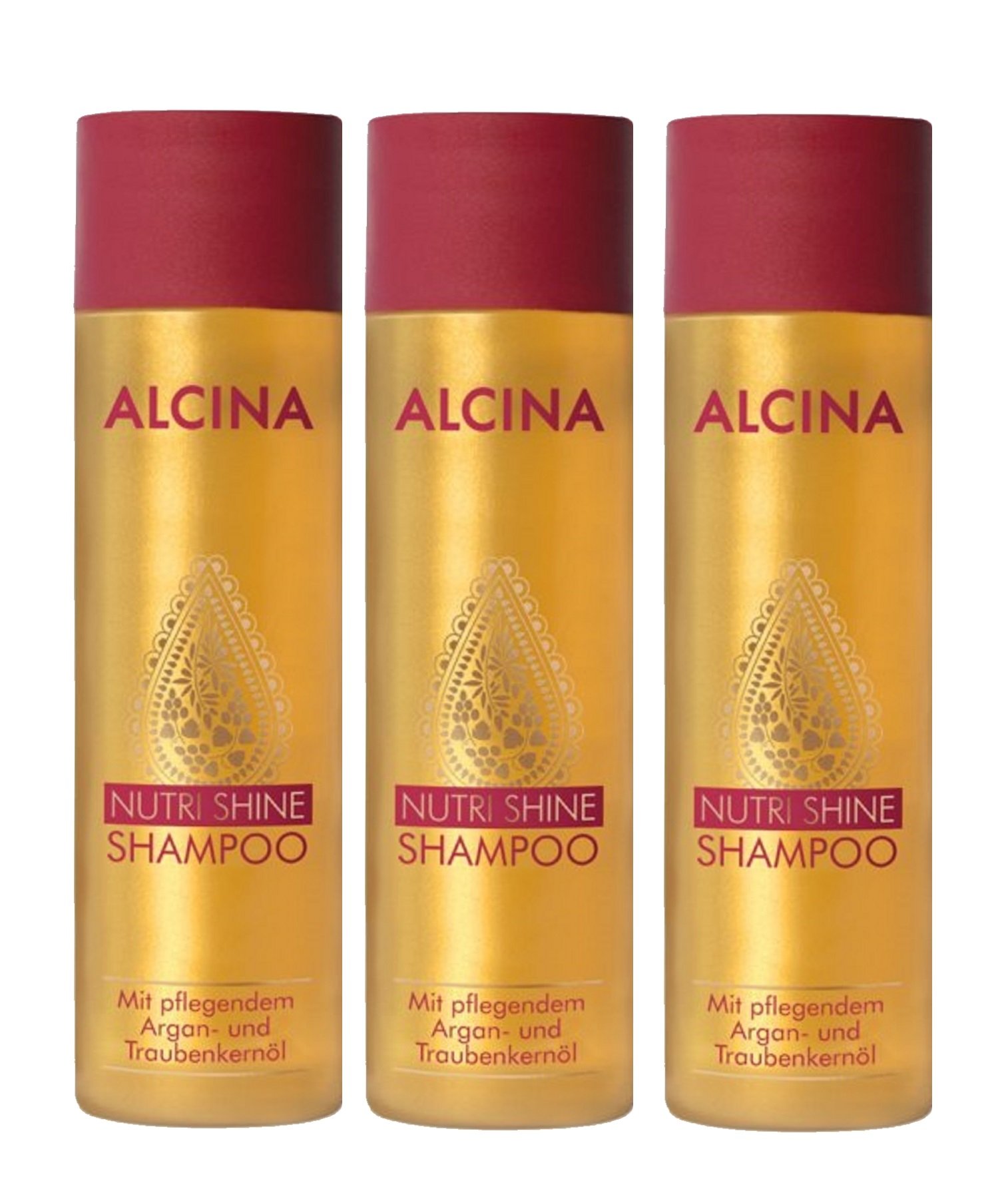 Alcina Nutri Shine szampon z pielęgnującym arganem i olejkiem z pestek winogron, po 250 ml = 750 ml