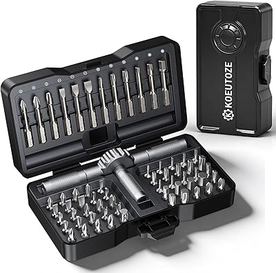 66 in 1 Magnetic Screwdriver Set – Premium Ratchet Screwdriver Kit with S2 Steel Bits & Ergonomic Aluminium Handle – Compact Magnetic Screwdriver Tool for Furniture, DIY Repair, Car & Home