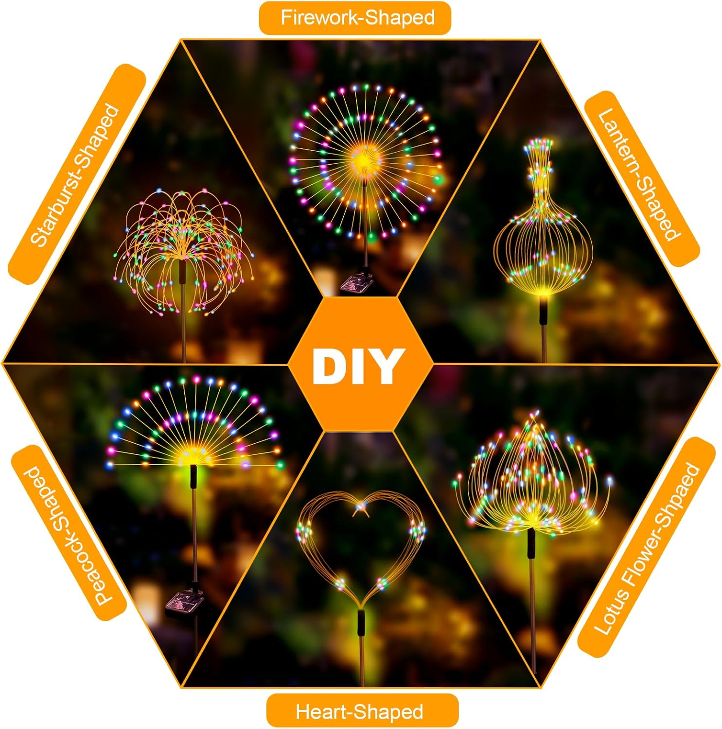 Solar Fireworks Lights for Outside,150 LED 8 Modes Firework Solar Lights Outdoor Waterproof, Garden Fairy Twinkling Tree Stake for Yard Patio Christmas Party Wedding Decor 8 Pack Multicolor