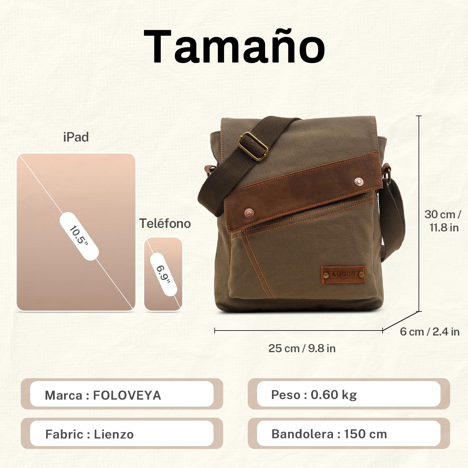 Retro Bolso Bandolera Hombre Bolsa de Mensajero Pequeña Lona Bolsa de Hombro Negocios Bolso Cruzado Casual Bolsa Crossbody para Trabajo Oficina Viajes Man Bag Ejercito Verde