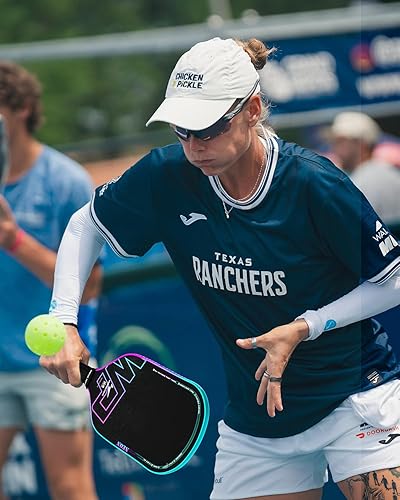 Miniatura 8 de Warping Point Paleta de pickleball Neon Gen 3, cara de fibra de carbono cruda T700, núcleo de panal de abeja de 0.630 in, diseño de una pieza, mango