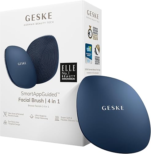 Miniatura 10 de GESKE SmartAppGuided™ Cepillo facial 4 en 1 Cepillo de limpieza facial profesional Cepillo facial de silicona para limpieza de la piel