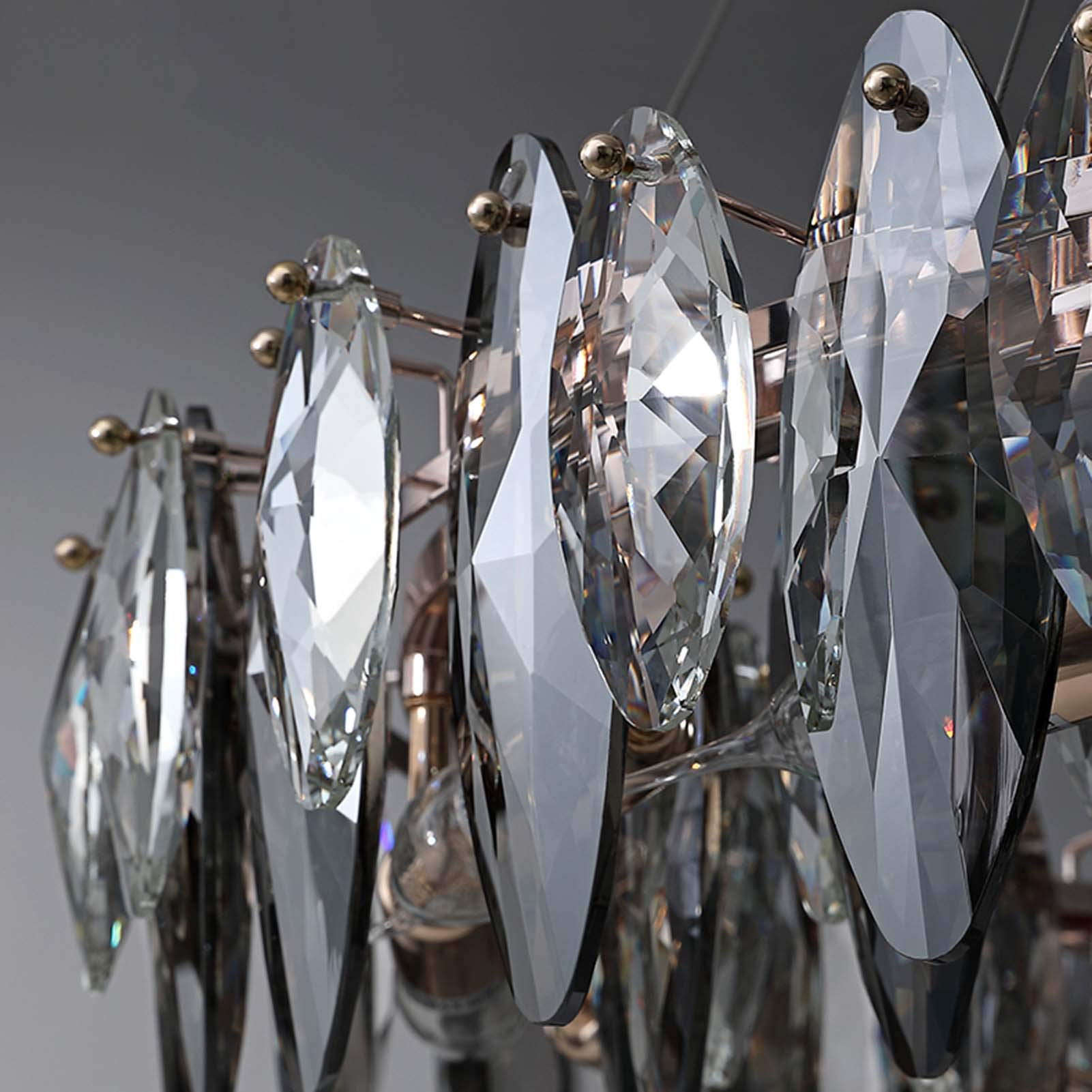 YRYRYW E14 salon sypialnia sypialnia Jadalnia Światło sufitowe, żyrandole post-kryształowe, nordycki błyszczący kreatywny pierścień sztuki podczas Lights-Gold i Crystal 60 cm Household faucets