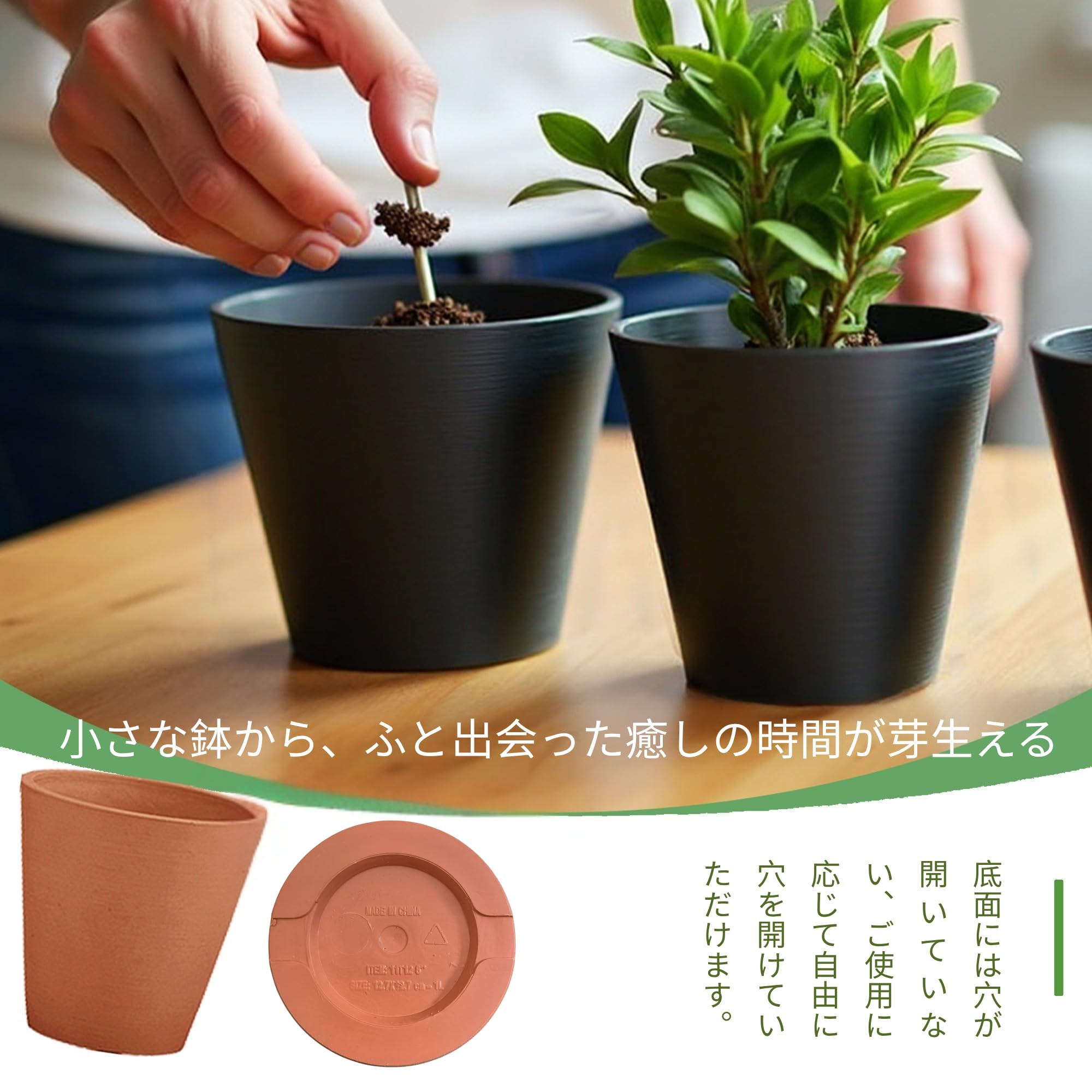 Amazon.co.jp: Greenship 植木鉢 4号（12.7*12.7cm） 深型