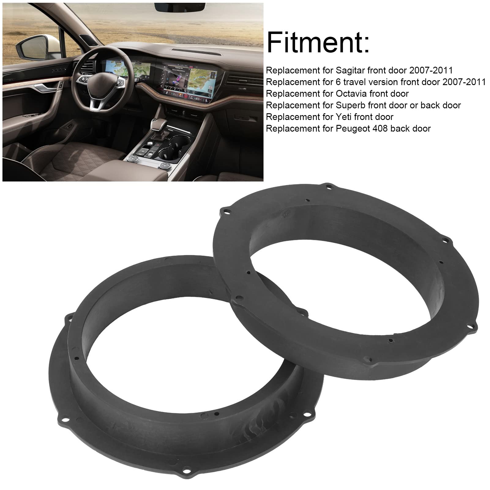 Leapiture Audio Speaker Mounting Spacer, 2PCS Car Audio Mounting Spacer Ring Bracket Kit Speaker Sealing Gaskets Replacement for Front Door 2007?2011