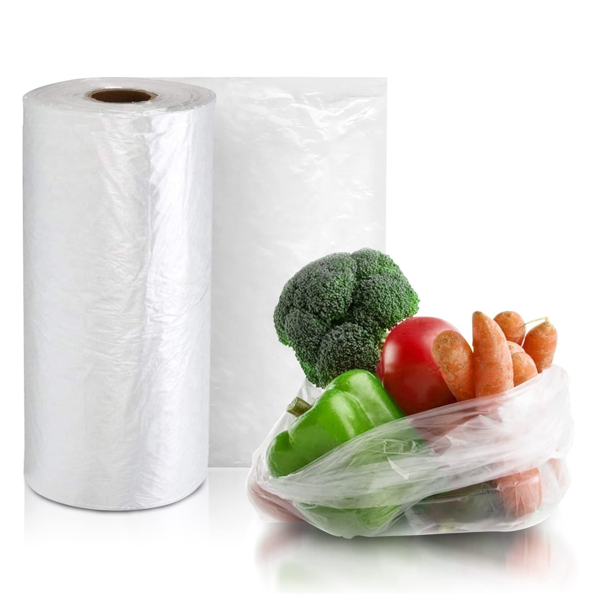 Tezraftaar® 500pcs Food Bags on Roll 7" x 9" Clear Plastic Produce Bags for Fruit Vegetables Food Storage Packaging Freezer Grocery Bags for Kitchen Supermarket & Catering Supplies