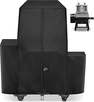 Kipiea 600D Heavy Duty Pellet Grill Cover for Pit Boss Lockhart, Waterproof Wood Pellet Smoker Cover with Windproof Buckles, UV Resistant, No Tear, No Fading