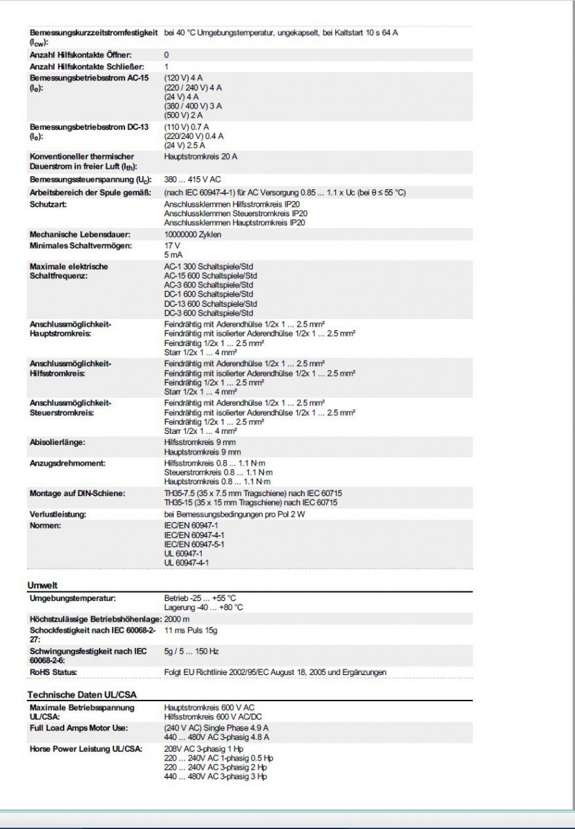 abb-entrelec B6 – minicontactor -3010 380/415 V.40/450hz Vis