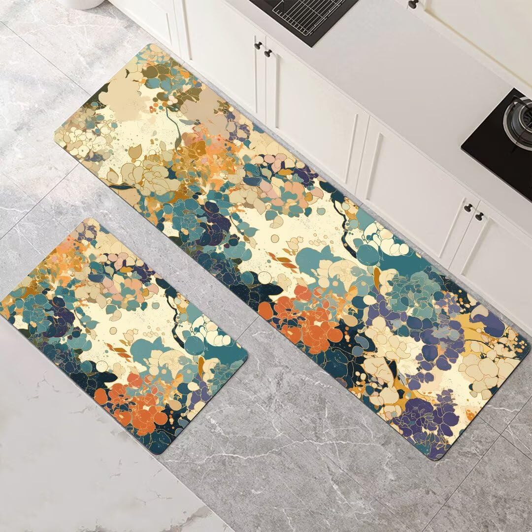 Tapis cuisine absorbant rug antidérapant lavable lot de 2 pour couloir et bain