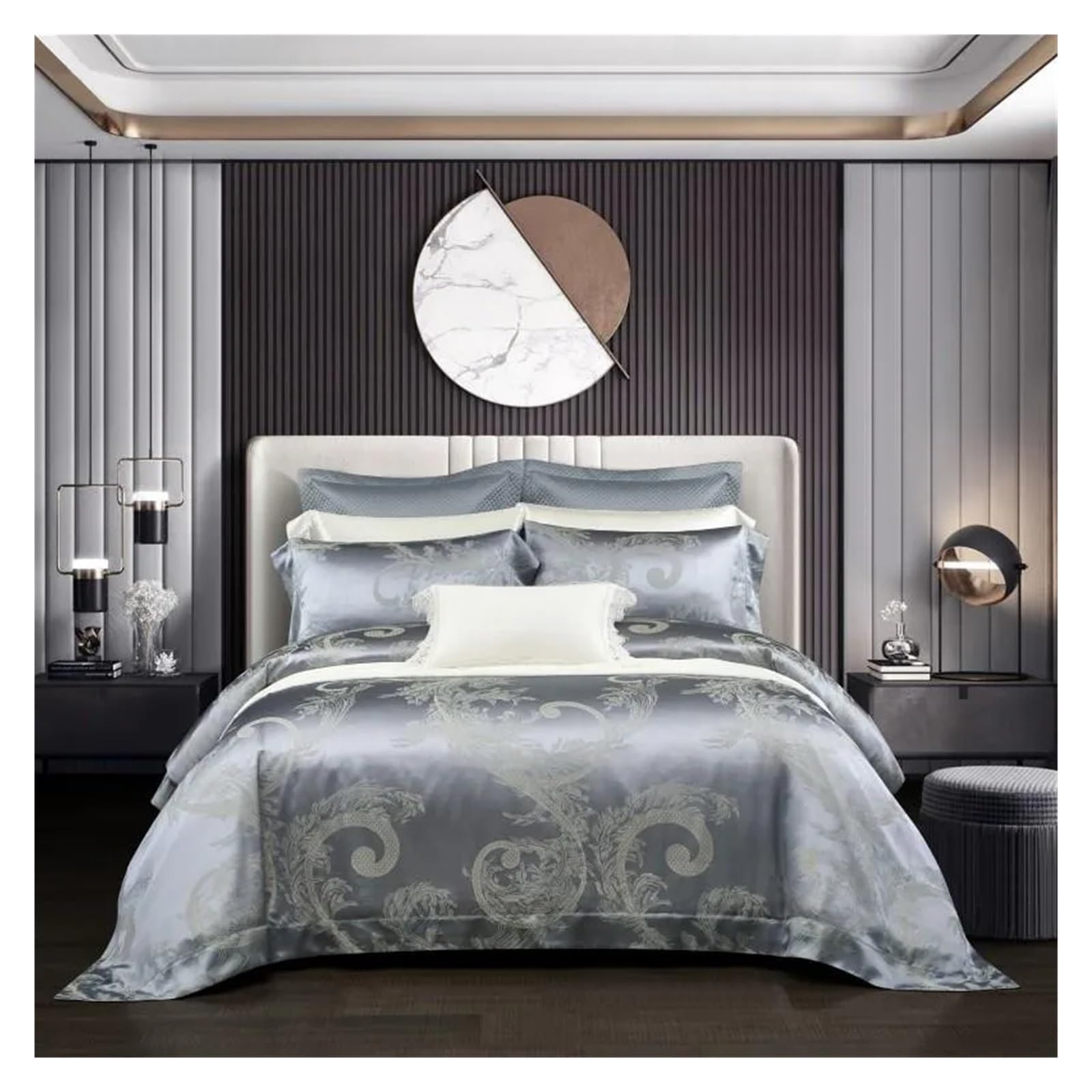 Sbcgfy C Duvet Over Sets, Top Grade 22 Momme Mulberry Silk Omforter Quilt Over With Button Ultra Soft,1Duvet Over 1Bed Sheet 2Pillowcases King Size,-King Size 4Pcs