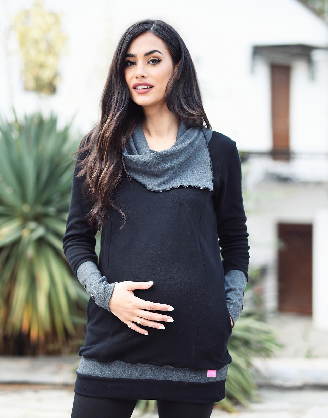 Mija - Pullover Felpa riscaldante 2 in 1 Premaman/Allattamento al Seno 4020A