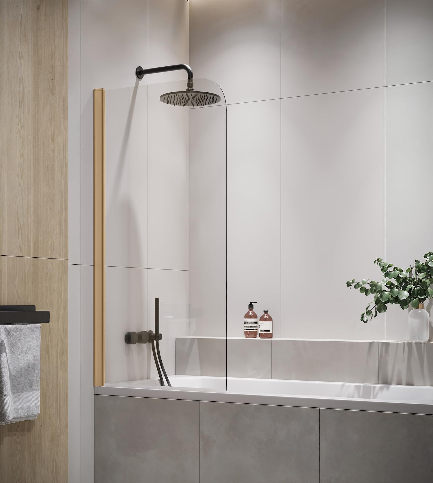 Paroi baignoire Torino 60 x 140 cm Badplaats - L'or - verre transparent