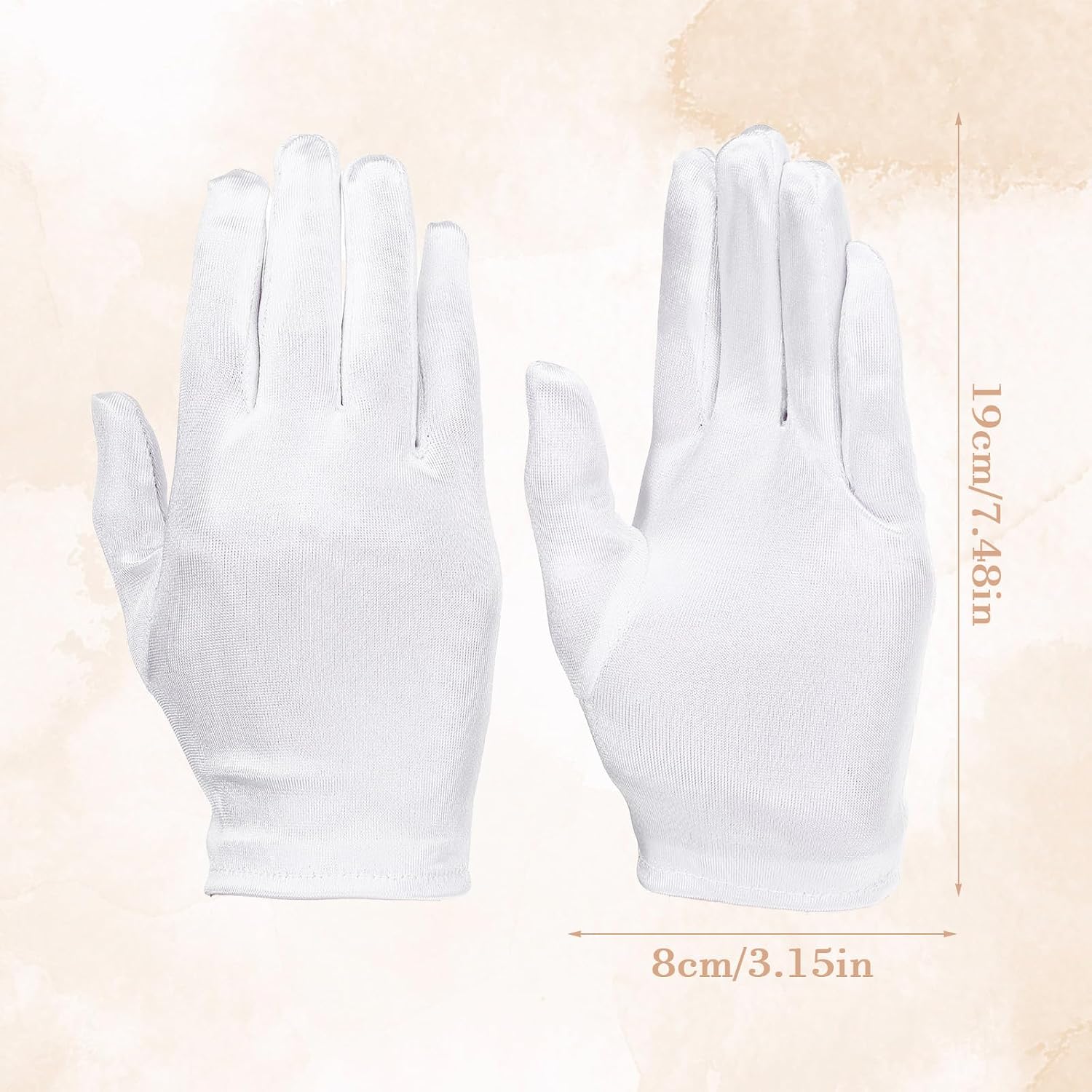 White Gloves Kids, Satin White Gloves Costume, Short Kids Glove for Birthdays, Weddings, Costume Parties