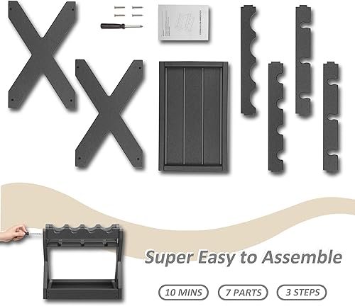 Miniatura 6 de Estantes de vino para encimera con soporte para vidrio, estante de vino pequeño para 4 botellas, soporte de botella de vino de polietileno de alta
