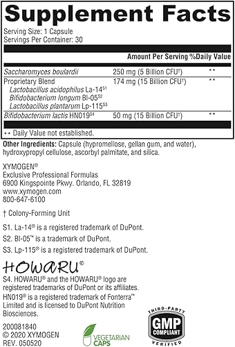 Miniatura 7 de XYMOGEN ProbioMax Sb 35B - Suplemento probiótico de 35 mil millones de UFC con Lactobacillus y Bifidobacterium lactis HN019 - Probióticos para la