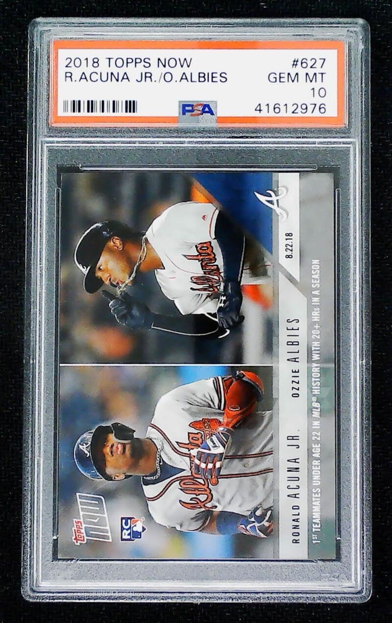 2018 Topps NOW #627 Ronald Acuna Jr Ozzie Albies RC Rookie Atlanta Braves MLB Baseball Trading Card Graded PSA 10 (GEM MINT)