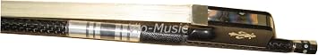 Vio Music Woven Carbon Fiber Viola Bow, Ebony Frog with Fluer-de-lys Inlay and Pearl Dot Screw