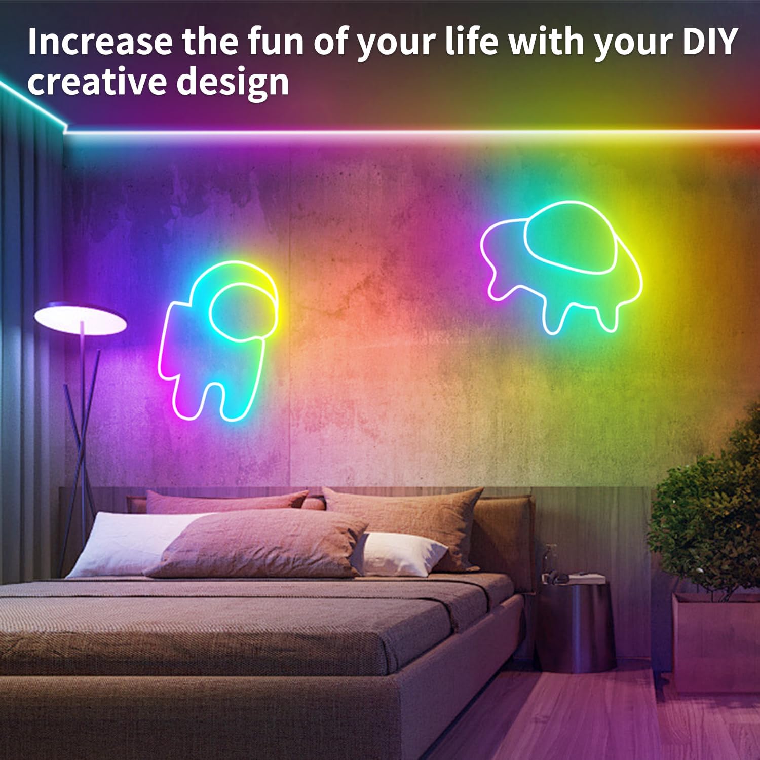 segrass 32.8FT Led Neon Rope Lights Control with App/Remote,Flexible Led Rope Lights,Multiple Modes,IP65 Outdoor RGB Neon Lights Waterproof,Music Sync Gaming Led Neon Strip Lights for Bedroom Décor