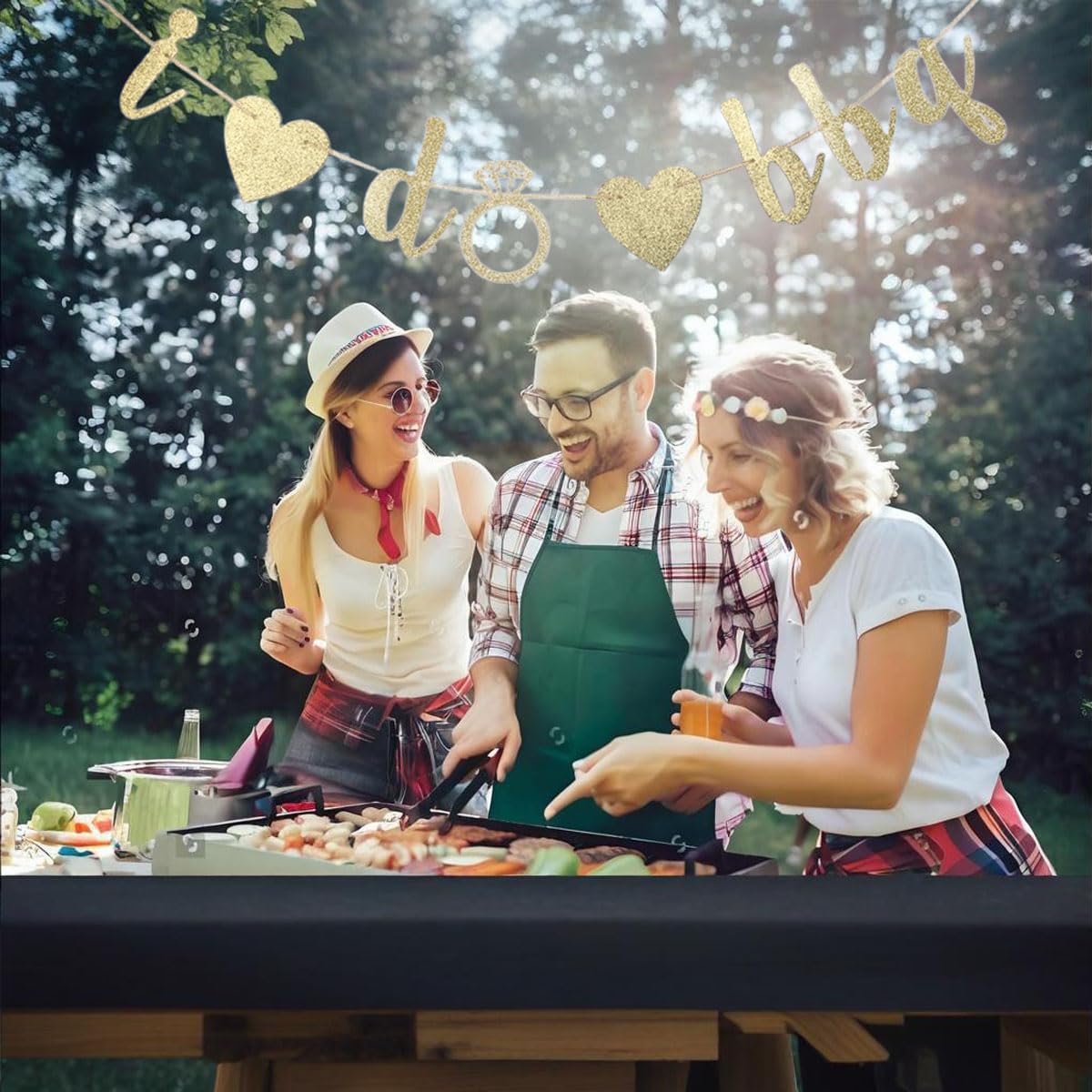 I Do BBQ Party Decorations Barbecue Engagement Party Banner