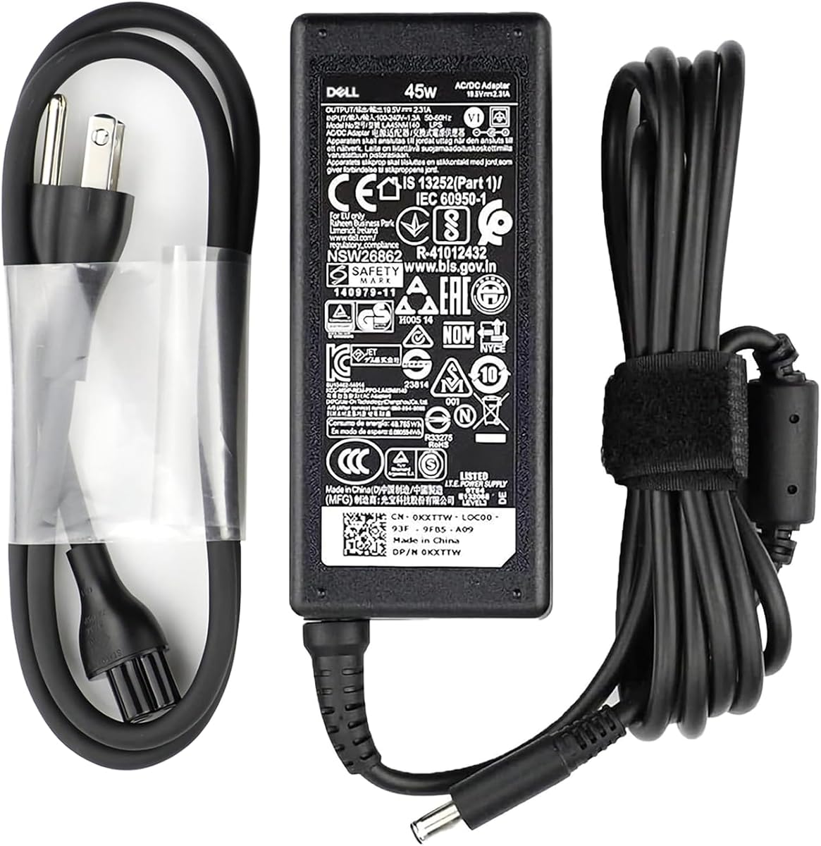 45W 4.5 * 3.0mm Laptop Charger Fit for Dell Inspiron 11 13 14 15 17 3000 5000 7000 Series 3552 3555 3558 3565 3567 5551 5552 5555 5558 5559 19.5V 2.31A AC Adapter Power Cord (45W 4.5 * 3.0)