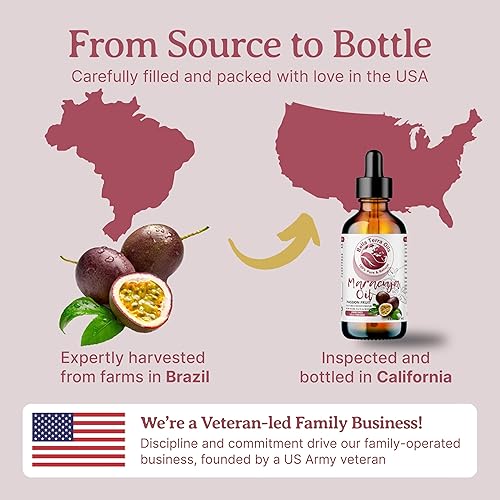 Miniatura 7 de Bella Terra Oils - Aceite de maracuja (maracuya) 2oz - Excelencia prensada en frío, rico en vitamina C y ácido linoleico, mezcla perfecta para una