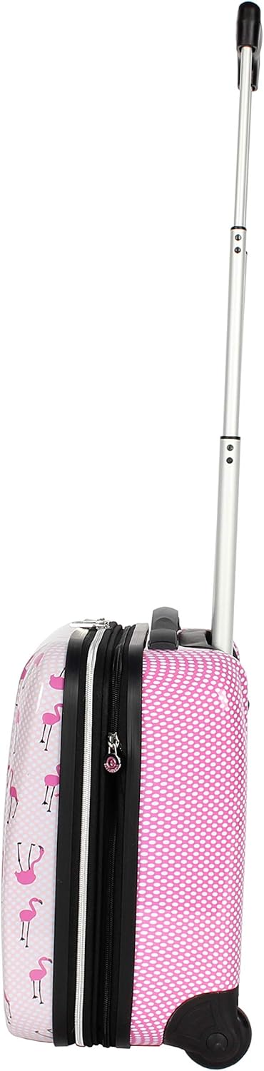 Betsey Johnson Designer Underseat Luggage Collection - 15 Inch Hardside Carry On Suitcase for Women- Lightweight Under Seat Bag with 2-Rolling Wheels