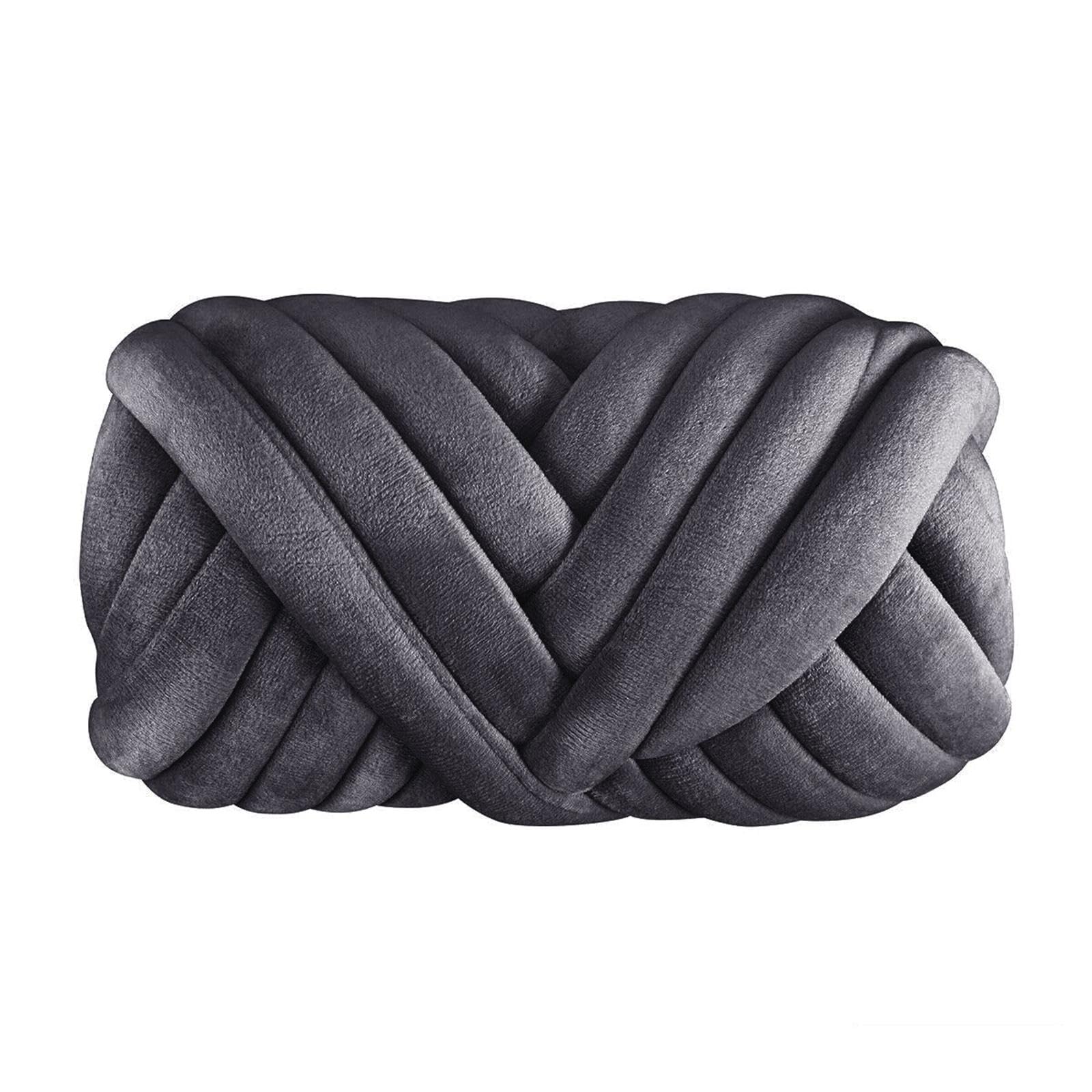 Chunky Chenille Yarn, 1 kg wielokolorowej grubej włóczki do robienia na drutach dywanów, gobelinów, poduszek i szalików(White)
